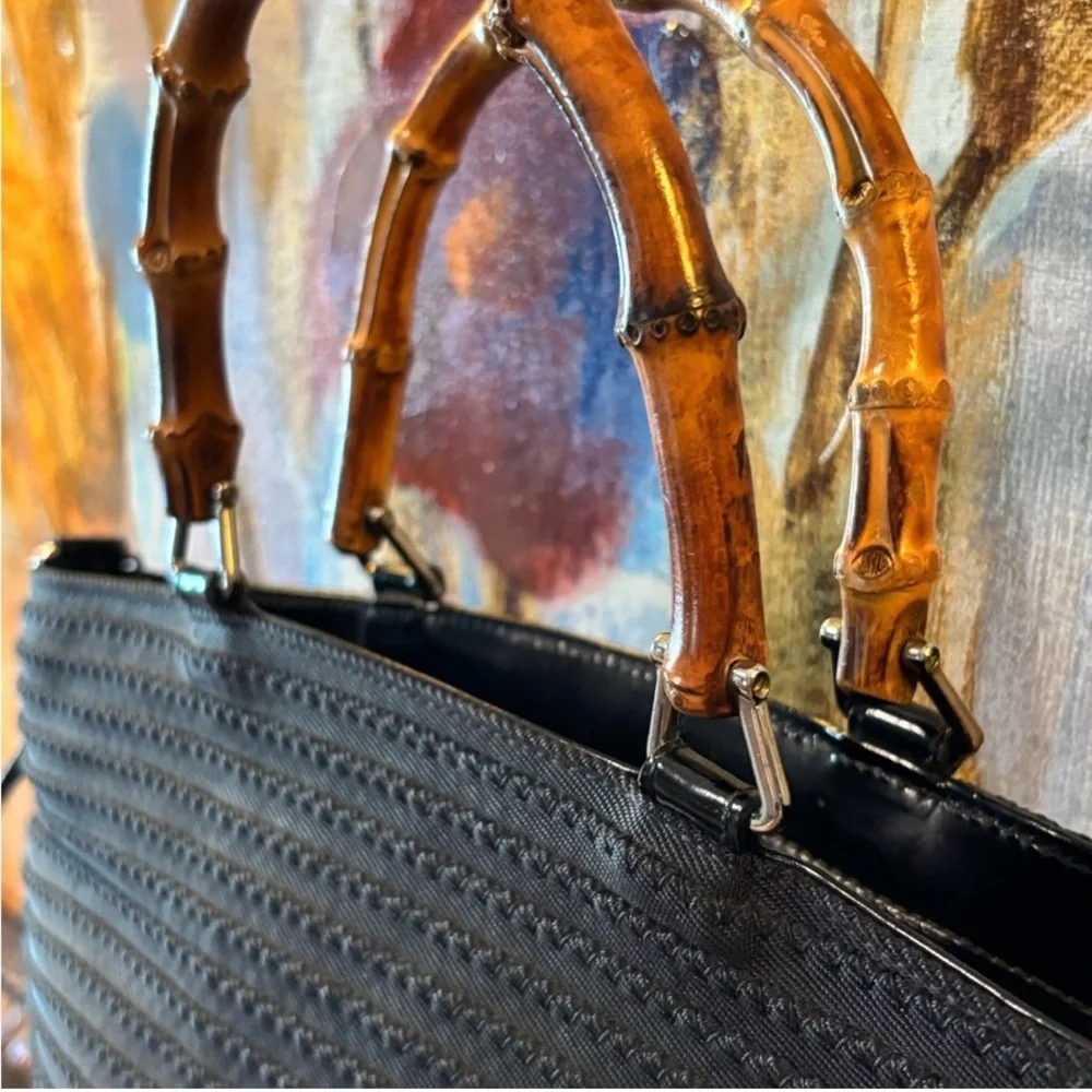 GUCCI Bamboo Bag Tom Ford Period Black 2 way Bag Includes COA